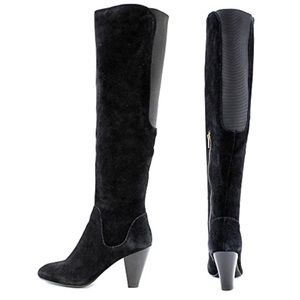 dune sibyl leather over knee boots